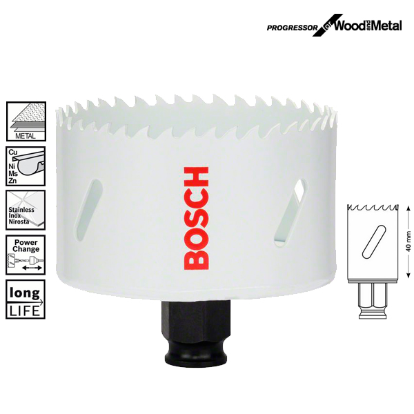Биметаллическая коронка, Bosch Progressor, 76 мм