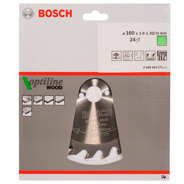 Диск пильный Bosch, Optiline Wood, 160 мм 24 зуб._2nd