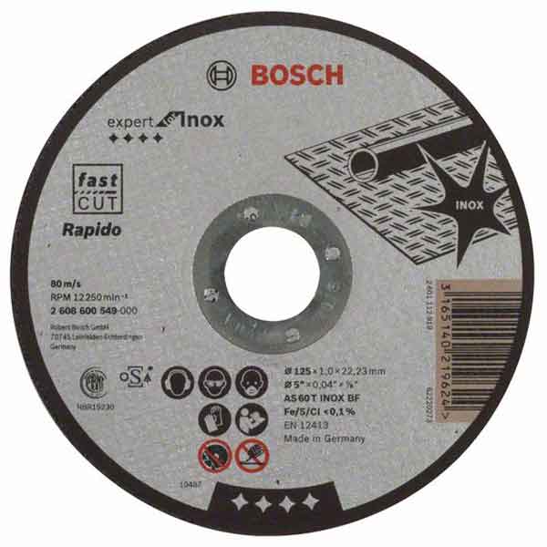 Круг отрезной Bosch, Expert for Inox Rapido, 125 мм