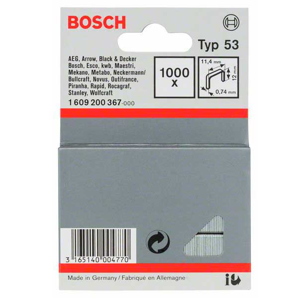 Скобы для степлера, Bosch typ 53, 12 мм