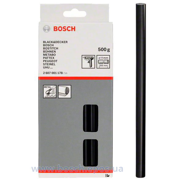 Клеевые стержни Bosch, 11x200 мм, 500 г (чёрный)