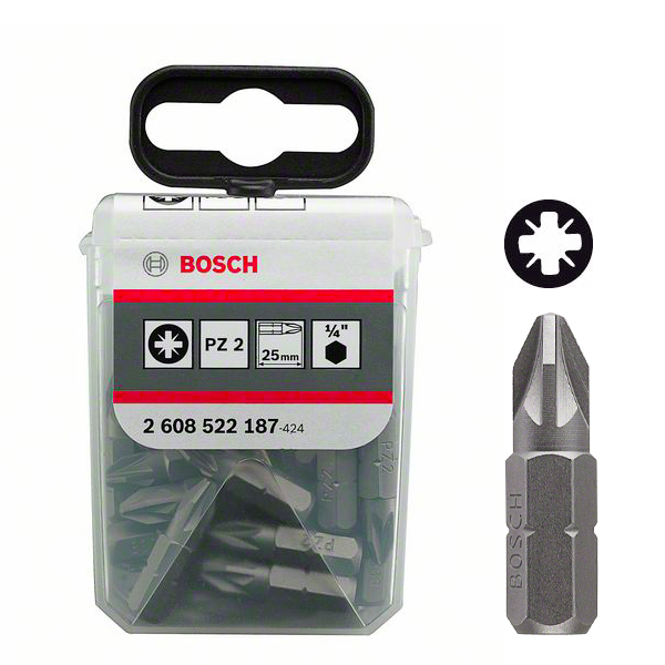 Насадки-биты Bosch, Extra Hart PZ2 (25 шт)