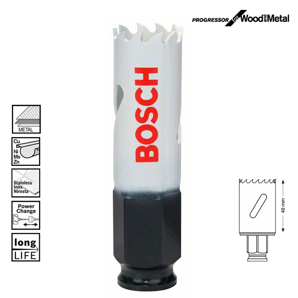 Биметаллическая коронка, Bosch Progressor, 20 мм_1st