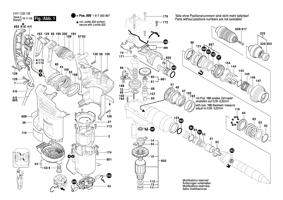 4-32DFR Motor Rodamientos Cojinete de Bolas Para Bosch Gbh 4 Dfe Dsc Gnf 45 