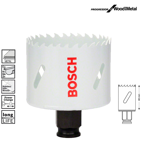 Биметаллическая коронка, Bosch Progressor, 60 мм